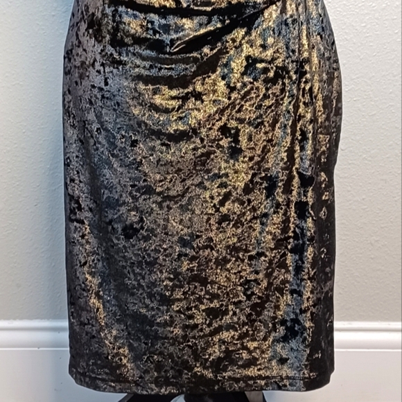 Vintage Crushed Velvet Sz 10 Fairy Grunge Draped Neck Sheath Evening Dress - Picture 8 of 17
